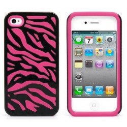 iPhone 4 4S Zebra Hybrid Case (Black-Hot Pink) iPhone 4 4S Zebra Hybrid Case (Black-Hot Pink)